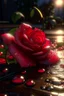 Placeholder: 66. Rose petals, sparkling dew drops, realistic, 64k, cgi, 1/300s, solar backlight in the background, beautiful