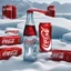 Placeholder: Design for Coca-Cola product in the snow and in the back icebergs