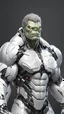 Placeholder: A realistic white Hulk in a titanium cybernetic suit, detalhado, designe perfeito, alta qualidade arestas perfeitas e simetricas ::n_desenho de estilo, Low-quality imperfection, boneco, game, anime