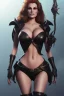 Placeholder: Raquel Welch as evil queen in black leather, leather, busty, cleavage, angry, stern look. character design by cory loftis, fenghua zhong, ryohei hase, ismail inceoglu and ruan jia. unreal engine 5, artistic lighting, highly detailed, photorealistic, fantasy