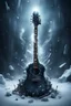 Placeholder: abyss containing rock music instruments in an icy winter with cold sparks flying