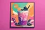 Placeholder: graphic design boba tea poster, vivid colors, modern twist, retro vibes, lively and energetic, whimsical, effervescent, contemporary flair, magical ambiance