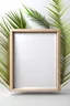 Placeholder: Arabian palm branches and a frame without a picture underneath