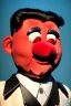 Placeholder: Waist up muppet Portrait, Kim Jong-un muppet doll, black suit, photo studio, red background, unreal engine 5, concept art, art station, god lights, ray tracing, RTX, lumen lighting, ultra detail, volumetric lighting, 3d.