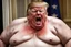 Placeholder: morbidly obese and sweating without a shirt, donald trump tries to stay awake by screaming