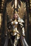 Placeholder: Realistic photography,front_view, Beautiful super model European girl dressing Angel Queen, silver wings,looking at viewer,traditional dress ornaments mechanical armor china warframe traditional, intricate armor, delicate golden shine bright filigree, intricate filigree, black metalic parts, detailed part, jewelry diamonds,dynamic pose,abstrac background, dynamic lighting, epic fantasy concept art by noah bradley