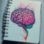 Placeholder: medicine notebook brain illustration, abstract, artistic, digital art, ink on paper