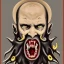 Placeholder: Vampire with yellow eyes with Cthulhu tentacle beard grey skin and vampire fangs and vampire bat nose as a Russian Orthodox