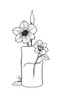 Placeholder: outline art for candle flower love coloring page for kids, classic manga style, anime style, realistic modern cartoon style, white background, sketch style, only use outline, clean line art, no shadows, clear and well outlined
