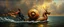 Placeholder: master oil painting by Rembrandt, magic trike man, the dragon snail boat