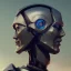 Placeholder: Robot cute profile head portrait, warrior costume, village, meditation, 8k quality