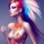 Placeholder: beautiful women with colorful feathers