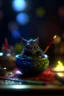 Placeholder: pen outline, awake within a magical nightmare, cauldron with shining sigil and containing a slightly alien fur ball gremlin in it, prize winning oil painting, ,bokeh like f/0.8, tilt-shift lens 8k, high detail, smooth render, down-light, unreal engine