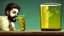 Placeholder: guy drinks urine sample