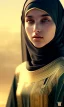 Placeholder: Arab teen girl , cute, beautiful, long hair, wavy hair, black eyes, She wears an Arab abaya، head and shoulders portrait, cinematic, 8k, resolution concept art portrait by Greg Rutkowski, Artgerm, WLOP, Alphonse Mucha dynamic lighting hyperdetailed intricately detailed