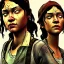 Placeholder: Clementine from the walking dead telltale art look like the game