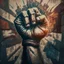 Placeholder: A clenched fist- Art - Tradition - Revolution - Dictator - Mural - Freedom - People, digital art, 4k, full details, high resolution, cinematic