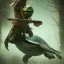 Placeholder: Mystery ninja turtle,Ambiance dramatique, hyperrealisme, 8k, high quality, lot of details, fit within portrait