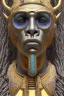 Placeholder: Aztec male African Egyptian alien, cracks in the voodoo head, wicked, eyes, crown, Elephant, 8k, finely detailed, photo realistic, tiger turquoise skull head gold dragon space alien snow skeleton gold hornytoad silver crown silver eyes