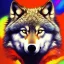 Placeholder: Wolf, red, orange, yellow, green, blue, purple, masterpiece, expert, 8K, hyperrealism, sharp focus, cinematic lighting