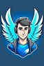 Placeholder: Gaming yuong man have a wings with a avatar logo design