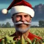 Placeholder: franz frazetta styl,santa claus in the middle of the corn field