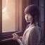 Placeholder: Anime, female student studying by the window, anime style,perfect face, cool face, ultra detail, unreal engine 5, cinema4d, sun light, studio lighting --ar 1:1 --v 4