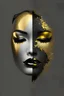 Placeholder: Half female face, beautiful, black and gold, modern, stylish, elegant, logo desig