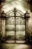 Placeholder: frontal old dreamy picture of a beautiful gate