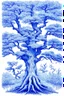 Placeholder: Arbres étranges dessinés au stylo Bic bleu