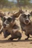 Placeholder: Close-up animation of a mischievous group of wild warthogs wearing sunglasses and attempting to breakdance in a comical fashion.