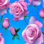 Placeholder: a magical crystal vertical light pink rose, pink and blue wisteriapink, magnolias pink, blue lake,sun,pink vertical, blue lake,sharp, background vertical blue gradient vertical, ornate, elegant, highly detailed, artstation, concept art, smooth, sharp focus, illustration, 8k, splash art, wallpaper, key visual