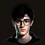 Placeholder: Illustration of a young man named Jack with with black hair and glasses, black background