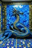 Placeholder: A dark blue dragon palace designed in ancient Roman mosaics painted by Vincent van Gogh