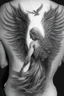 Placeholder: angel from back ultra realistic tattoo design