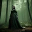 Placeholder:  Woman witch in the dark forest