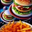 Placeholder: fast food in outer space