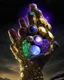 Placeholder: infinity gauntlet has six infinity stones The size of a human hand In the hands of a powerful man