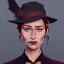 Placeholder: Portrait of a 30 year old witch like Renée Zellweger and Mary Poppins