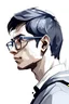 Placeholder: A developer wearing glasses, digital art, profile picture, anime face, left profile view, Indian ethnicity, ,white background.
