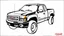 Placeholder: redraw this image of a 2008 gmc sierra extended cab truck, line art with improved quality
