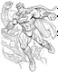 Placeholder: real massive superman fight, coloring page, no leaves, full body (((((white background))))), only use an outline., real style, line art, white color, clean line art, white background, Sketch style