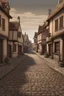 Placeholder: draw a realistic cobbled street in a medieval town