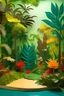 Placeholder: create a tropical environment with jannet jackson in the middle