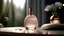 Placeholder: generate me an aesthetic complete image of Perfume Bottle in Serene Spa Setting