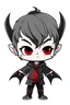 Placeholder: satan little helper, cute kid, short hair, dressed as dark elf, white background, clean outline