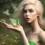 Placeholder: blonde hair, fairy, green, beautiful, hyperrealism, masterpiece, expert, cinematic lighting, sharp focus, 8K, pastel, macro lens, woman, detailed, flower, golden hour