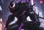Placeholder: Venom Shredder in 8k solo leveling shadow artstyle, sombra machine them, close picture, rain, Shredder helmet, neon lights, intricate details, highly detailed, high details, detailed portrait, masterpiece,ultra detailed, ultra quality