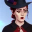 Placeholder: Portrait of a 30 year old witch like Adele and Mary Poppins