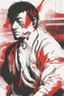 Placeholder: minimal ,man with red background